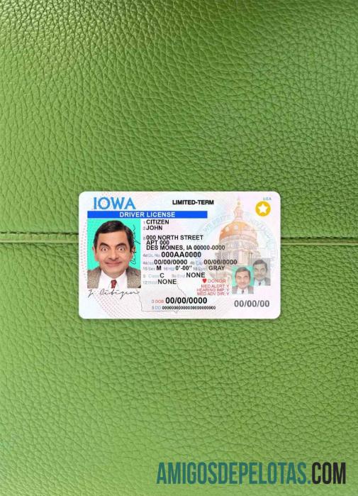 EUA Iowa DL fotovisual frontal exemplo